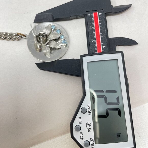 Vintage Karu Arke Floral Bracelet & Earrings Set Silver Tone Blue Rhinestones - Picture 9 of 12